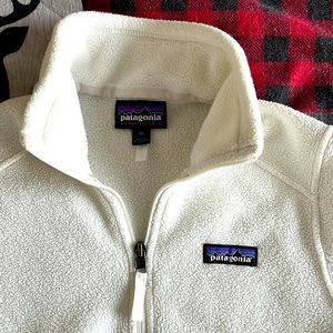 Patagonia white half zip fleece pullover
